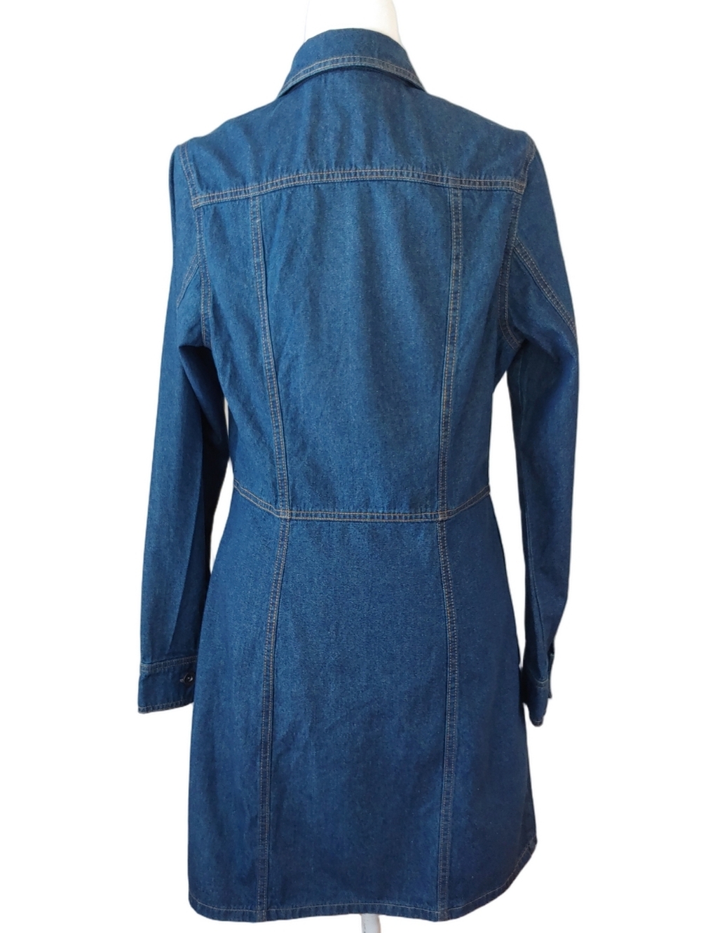 FRYE Blue Denim Button-Front Cotton Dress Women's Medium - Picture 3 of 16